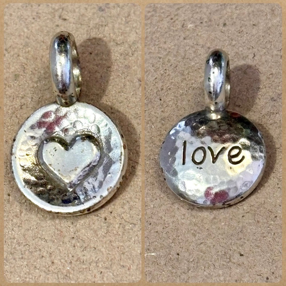 🆕Listing! 🆕 Brighton Love Token charm Hammered silver Raised heart Retired